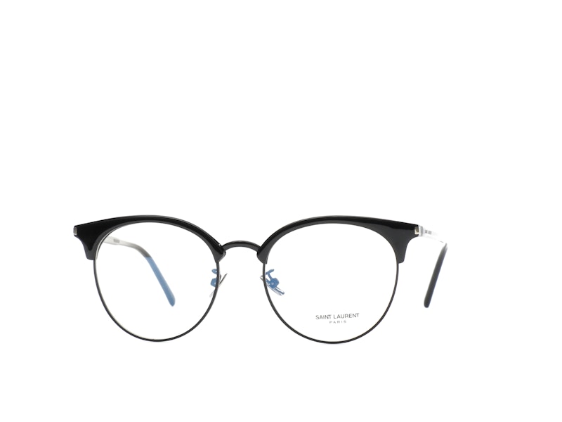Saint Laurent Round-Frame Acetate Optical Frames Black Black Transparent (SL233F-30002729-001)