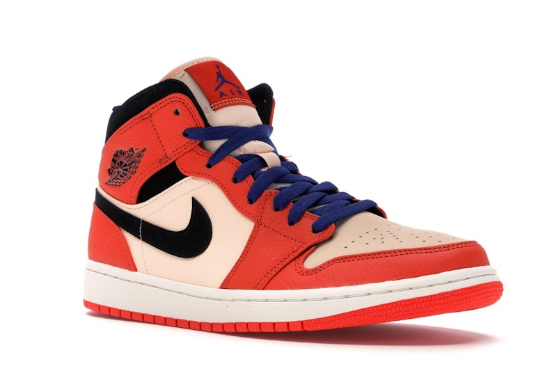 Jordan 1 Mid Team Orange Black