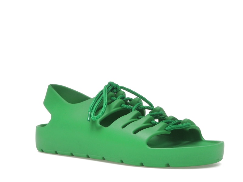 Bottega Veneta Jelly Lace Up Sandal Green
