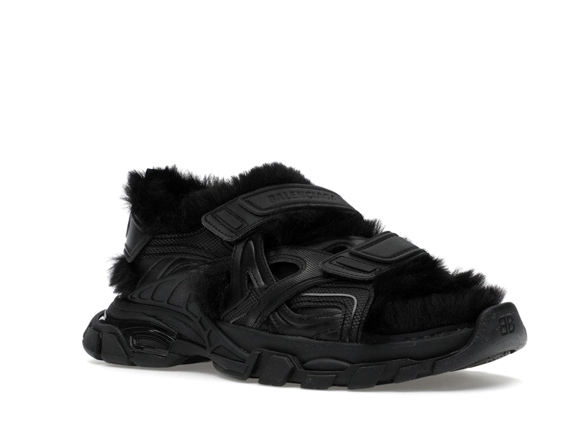 Balenciaga Track Sandal Fake Fur Black (Women's)