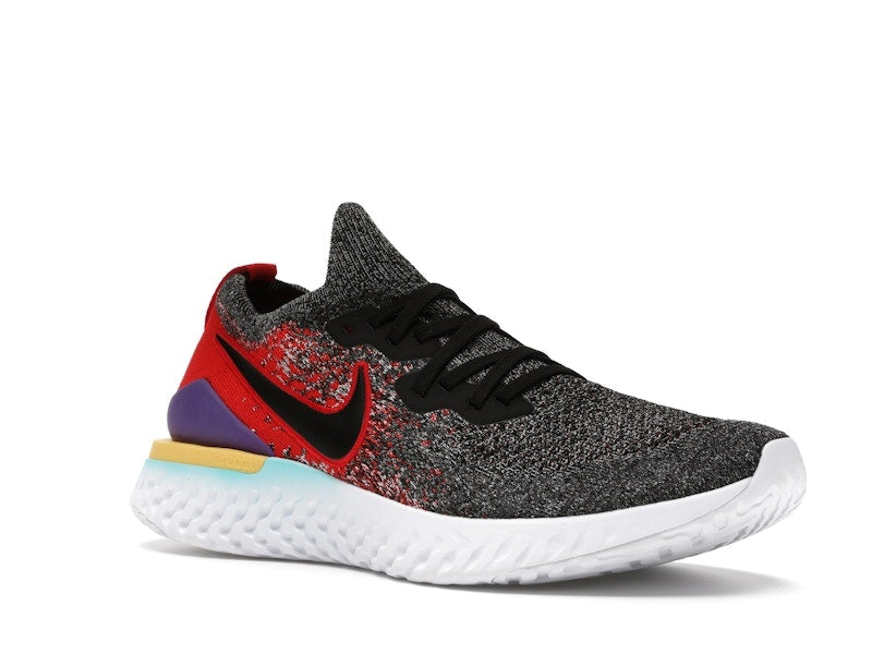 Nike Epic React Flyknit 2 Black Hyper Jade University Red