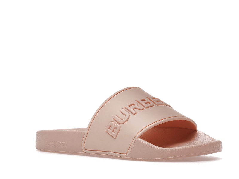 Burberry Embossed Logo Slides Peach Pink (Women's)