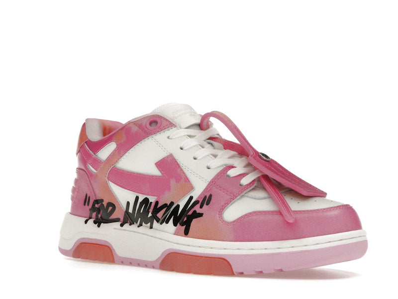 OFF-WHITE Out Of Office OOO "For Walking" Low Tops Pink Tie Dye
