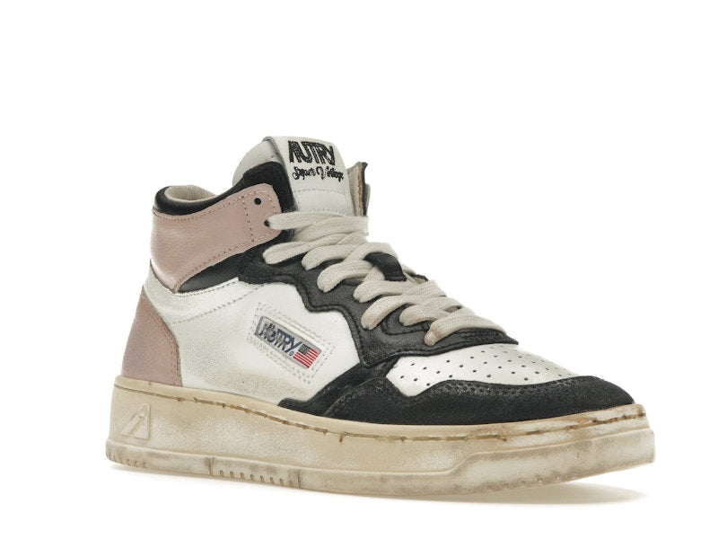 Autry Medalist Leather Mid Super Vintage White Pink Black (Women's)