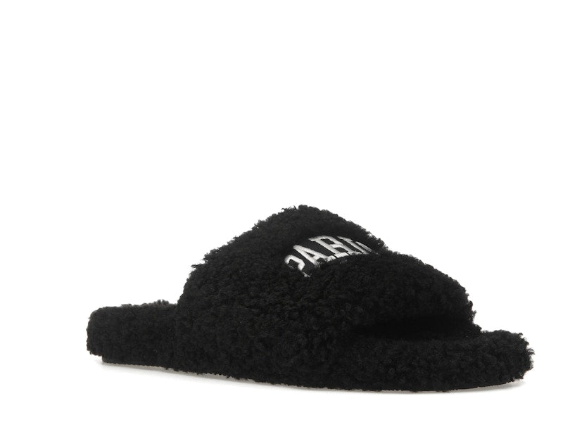 Balenciaga Paris Furry Slide Black