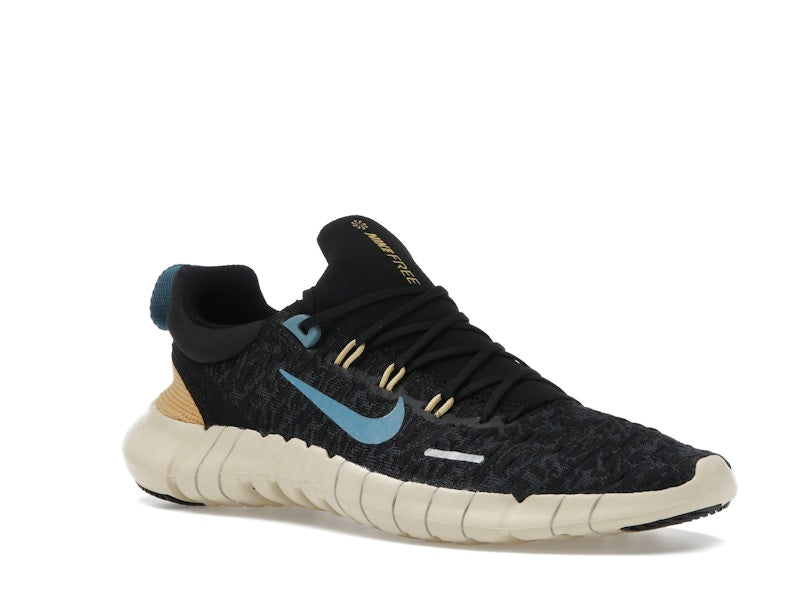 Nike Free Run 5.0 Next Nature Black Anthracite Wheat Gold Noise Aqua (Women's)