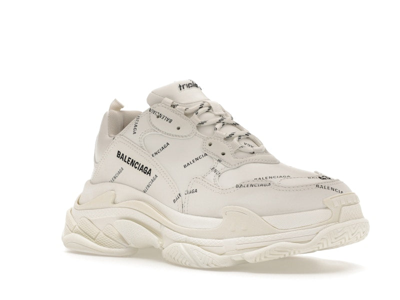 Balenciaga Triple S Allover Logo White