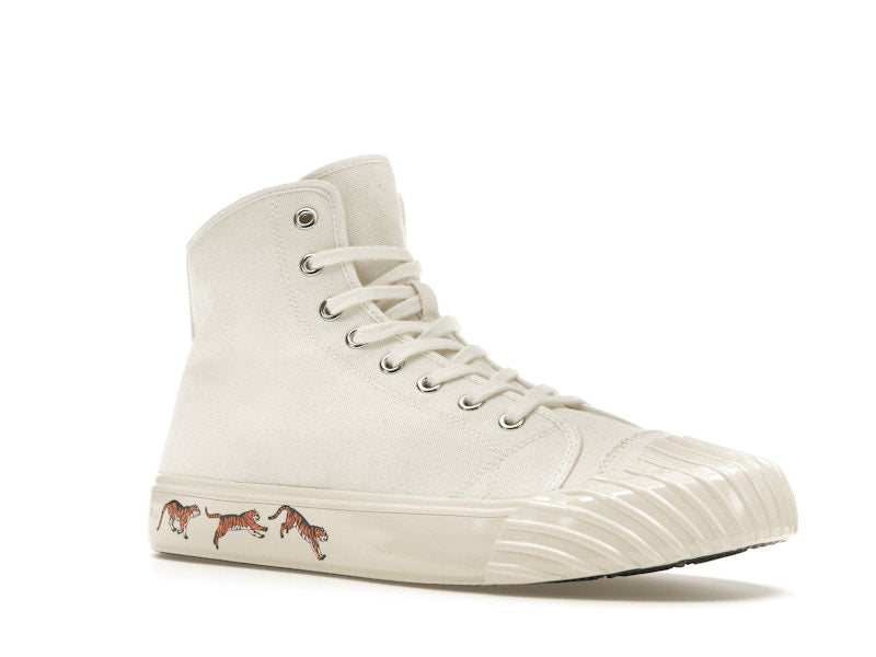 Kenzo School High Top Trainers Tiger Sole Off White