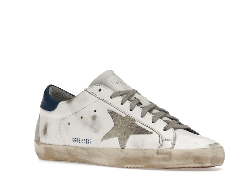 Golden Goose Super-Star White Royal Blue Grey Suede Patch