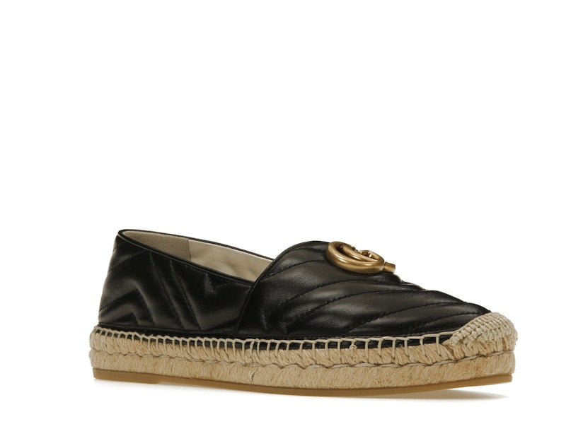 Gucci Double G Espadrille Black Leather