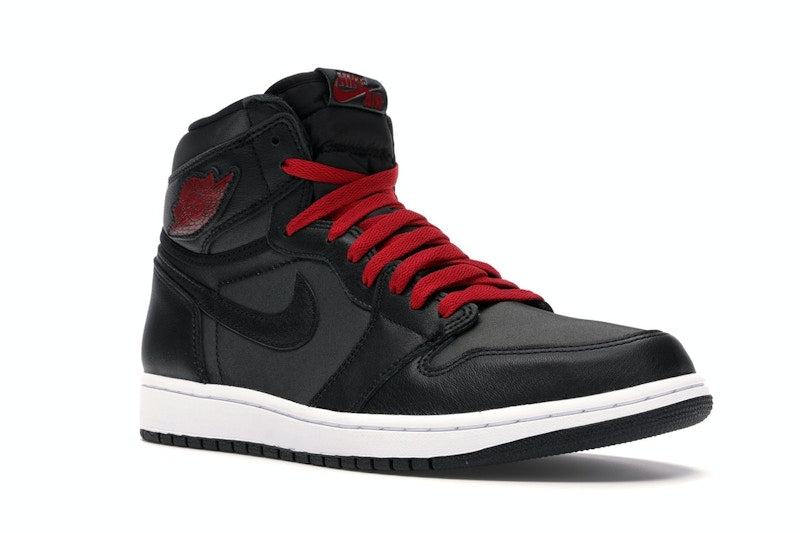 Jordan 1 Retro High Black Satin Gym Red