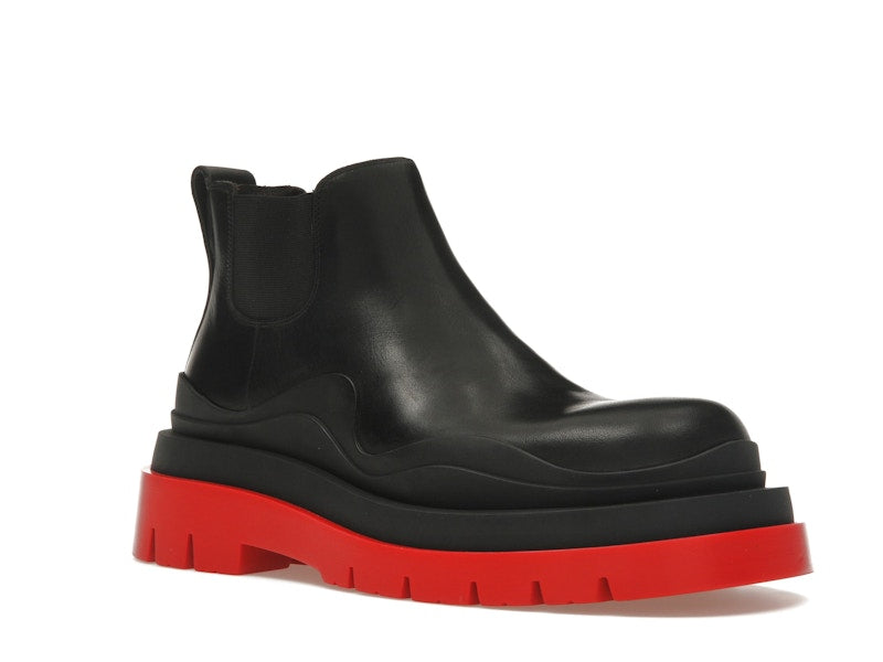 Bottega Veneta Tire Ankle Chelsea Boot Black Red (Women's)