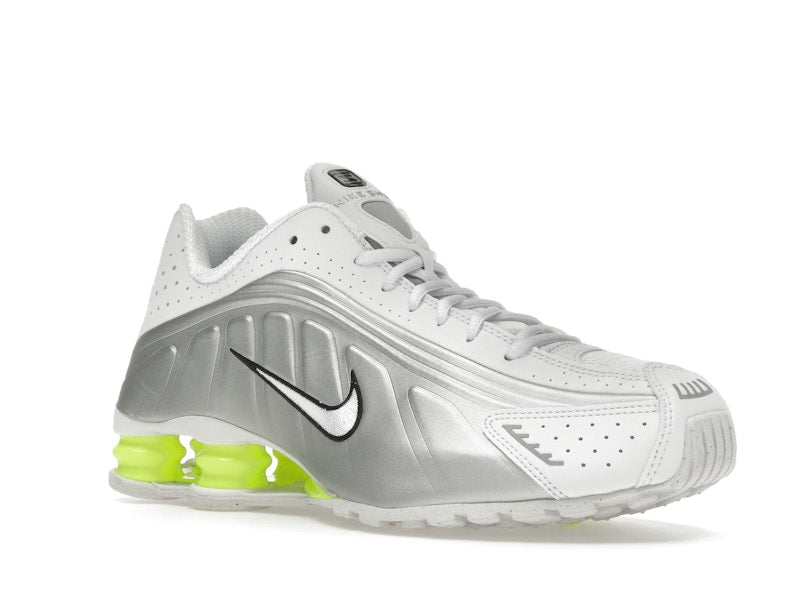 Nike Shox R4 White Metallic Silver Volt (Women's)