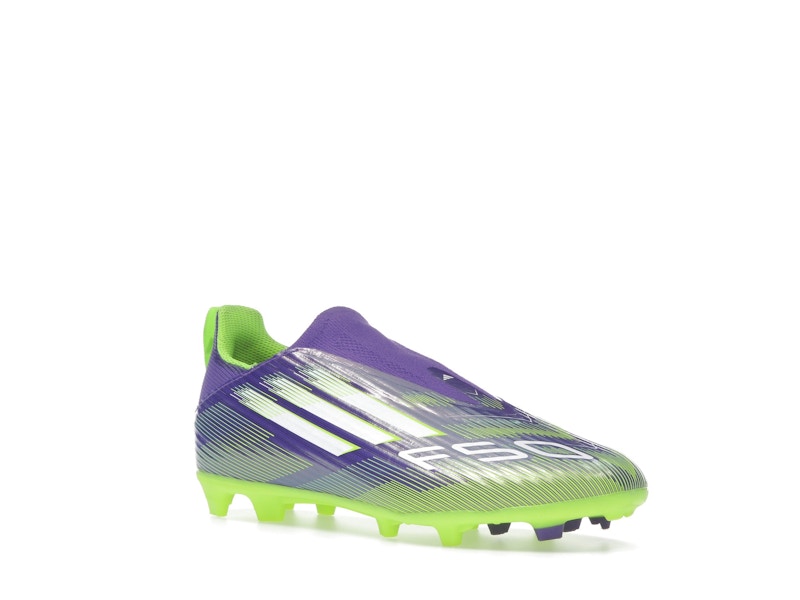 adidas F50 League Laceless FG/MG Purple Rush Cloud White Lucid Lemon (GS)