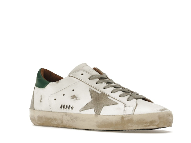 Golden Goose Super-Star White Green Grey Suede Patch