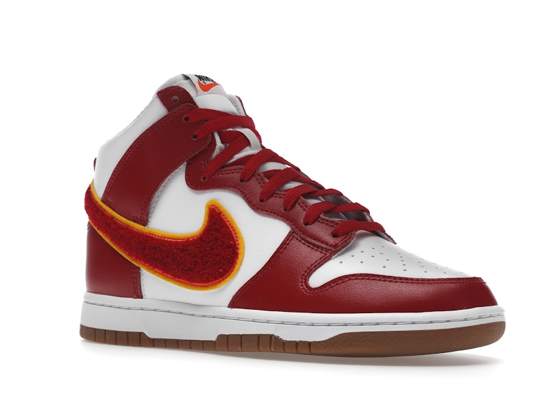 Nike Dunk High Chenille Swoosh White Gym Red