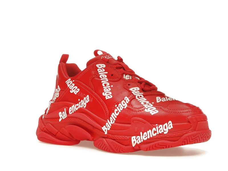 Balenciaga Triple S All Over Tomato Red White