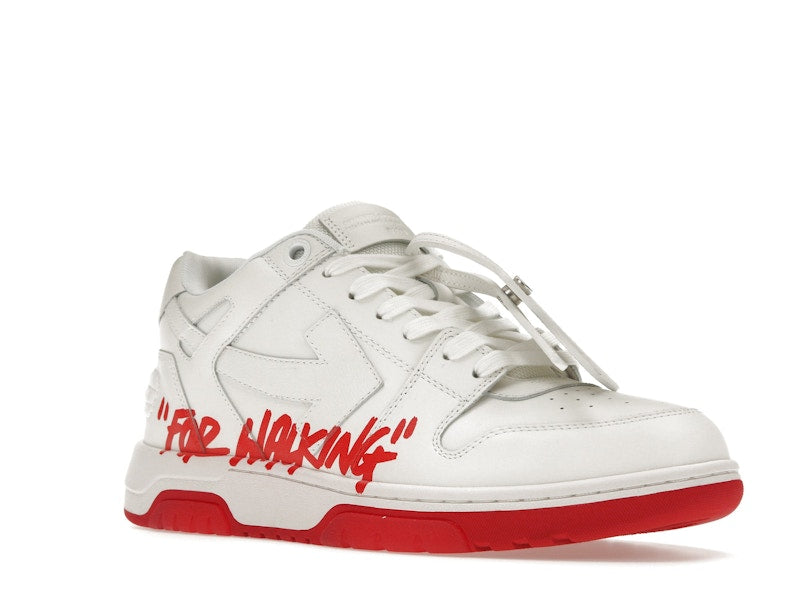 OFF-WHITE Out Of Office OOO Low Tops White Red