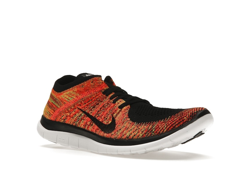 Nike Free Flyknit 4.0 Black Volt Bright Crimson