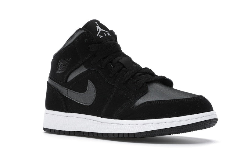 Jordan 1 Mid White Black Grey (GS)