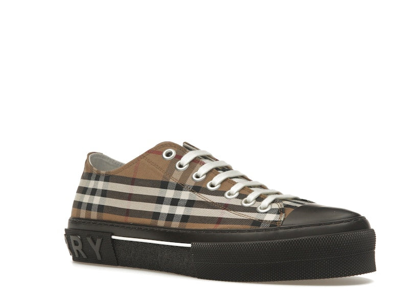 Burberry Vintage Check Lace-Up Sneaker Beige Brown