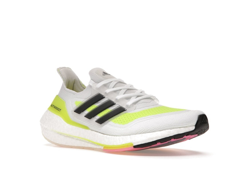 adidas Ultra Boost 21 White Solar Yellow