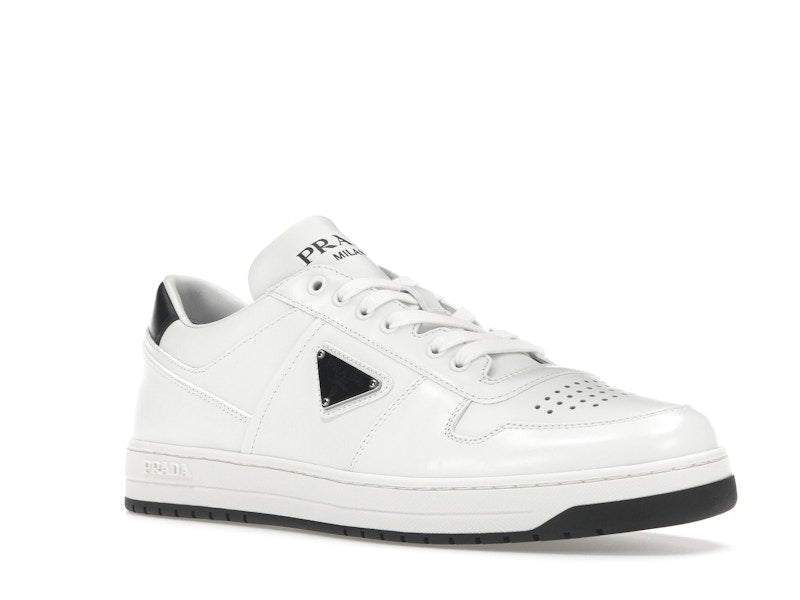 Prada Downtown Low Top Sneakers Leather White White Black