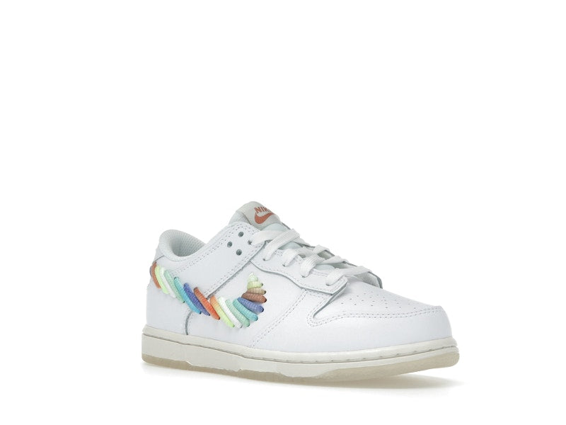 Nike Dunk Low SE Rainbow Lace Swoosh White (PS)