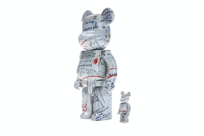 Bearbrick Jean-Michel Basquiat 2 100% & 400% Set White