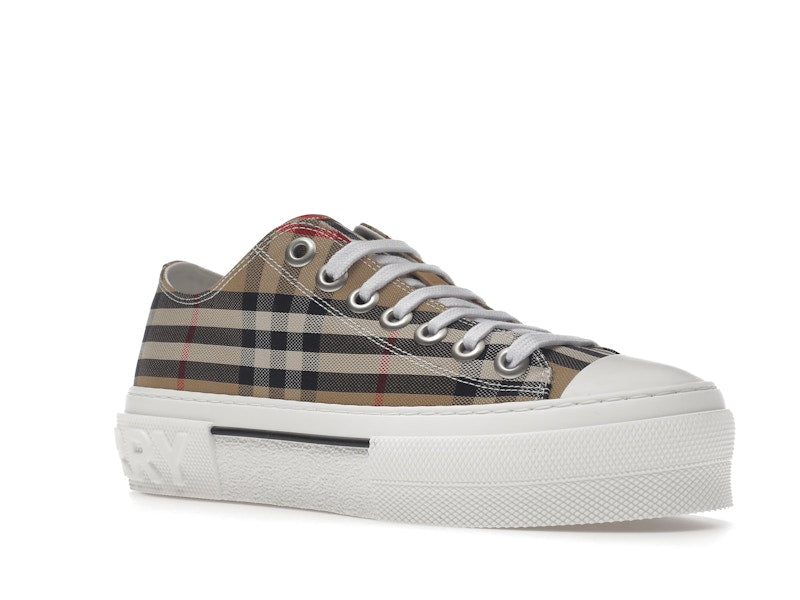 Burberry Vintage Check Cotton Sneakers Archive Beige White (Women's)