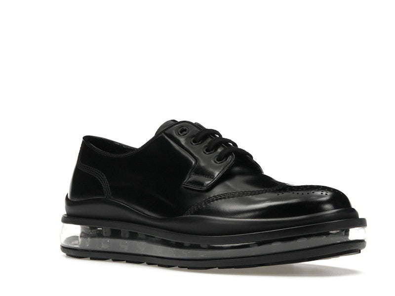 Prada Lace-Up Derby Black Brushed Leather