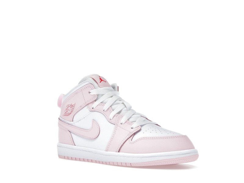 Jordan 1 Mid Pink Foam Fire Red White (PS)