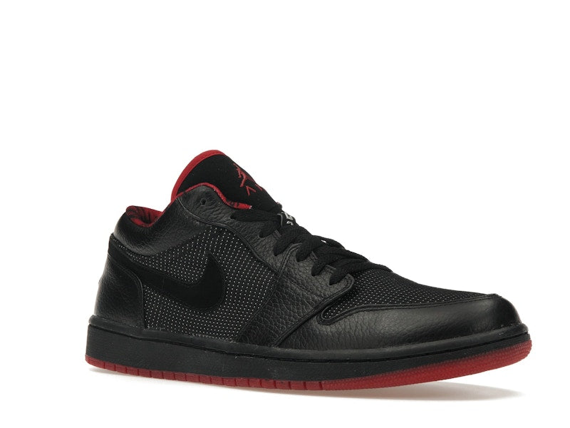 Jordan 1 Retro Low Black Metallic Silver Varsity Red