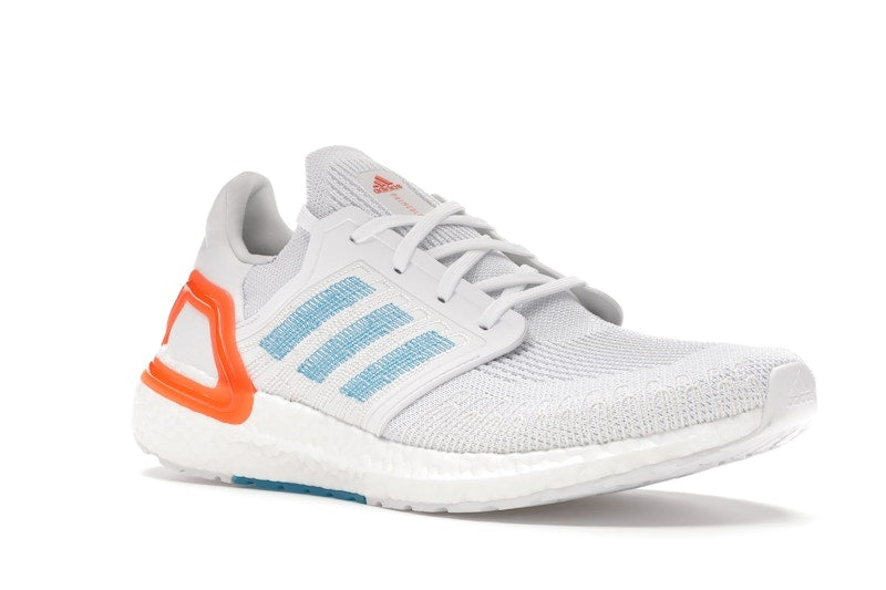 adidas Ultra Boost 20 White Sharp Blue True Orange