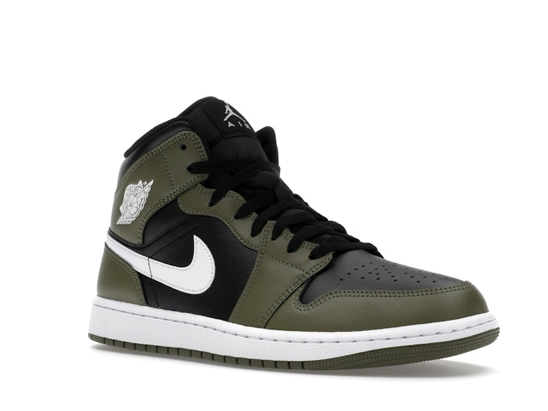 Jordan 1 Mid Black White Olive