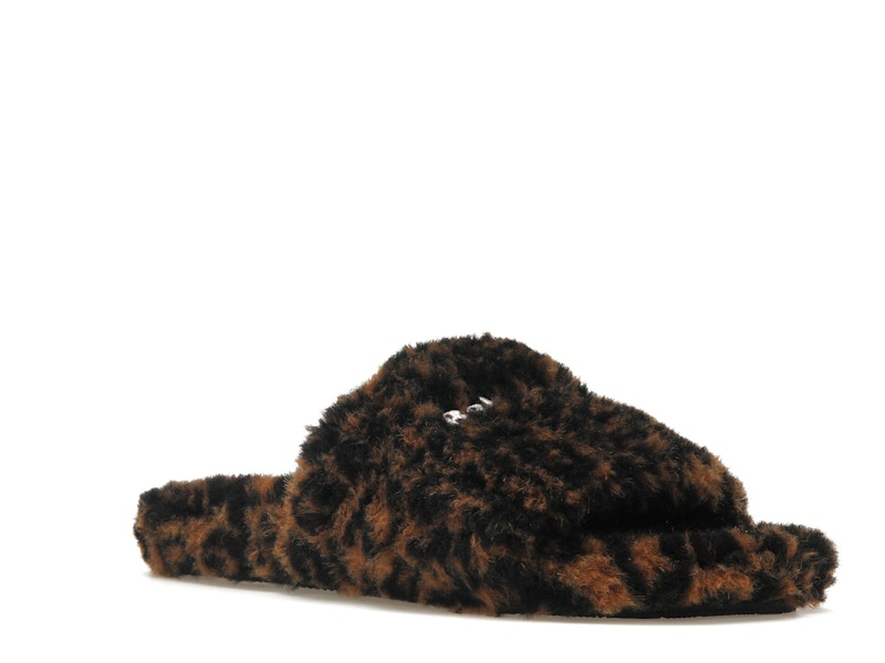 Balenciaga Furry Slide Leopard Brown Black
