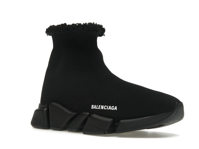 Balenciaga Speed 2.0 Recycled Fake Fur Black (Women's)