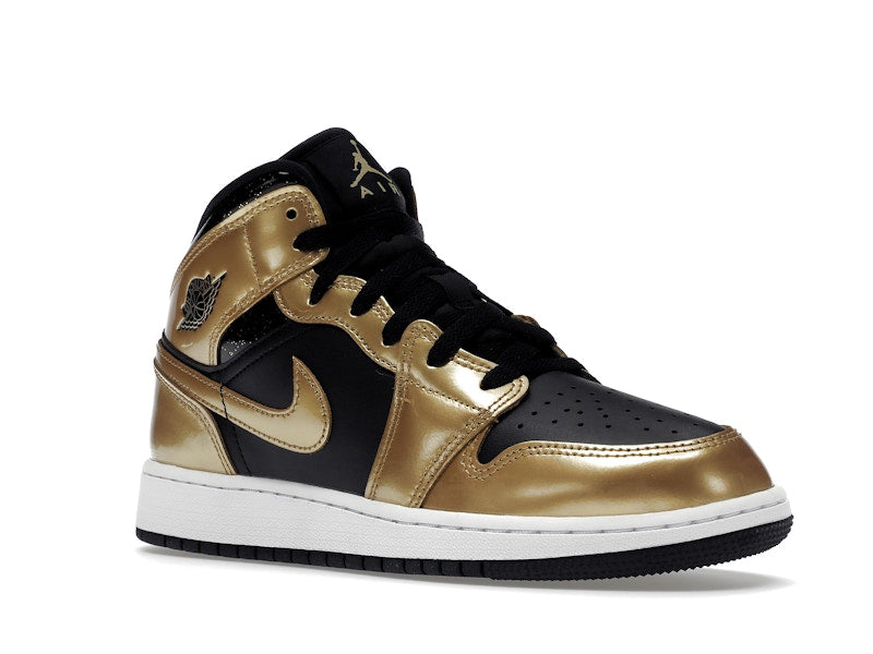 Jordan 1 Mid SE Metallic Gold Black (GS)