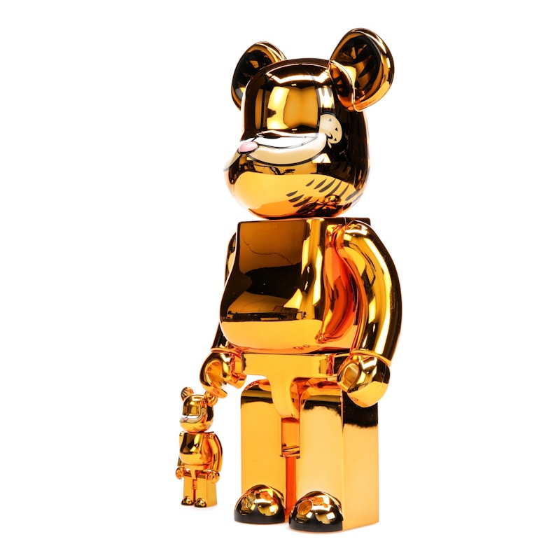 Bearbrick Garfield 100% & 400% Set Gold Chrome Ver.