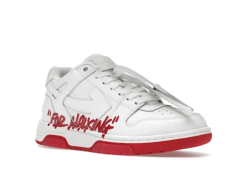 OFF-WHITE Out Of Office "OOO" Low Tops For Walking White White Red SS22
