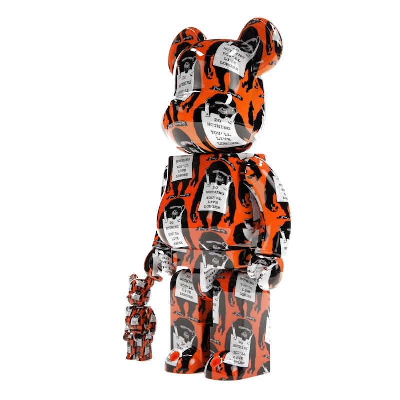 Bearbrick Monkey Sign 100% & 400% Set Orange