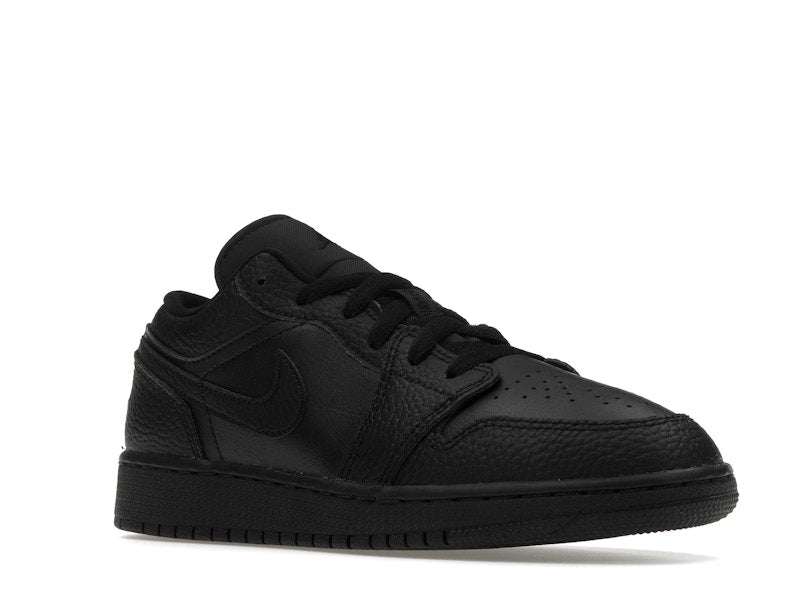 Jordan 1 Low Tumbled Leather Black (GS)