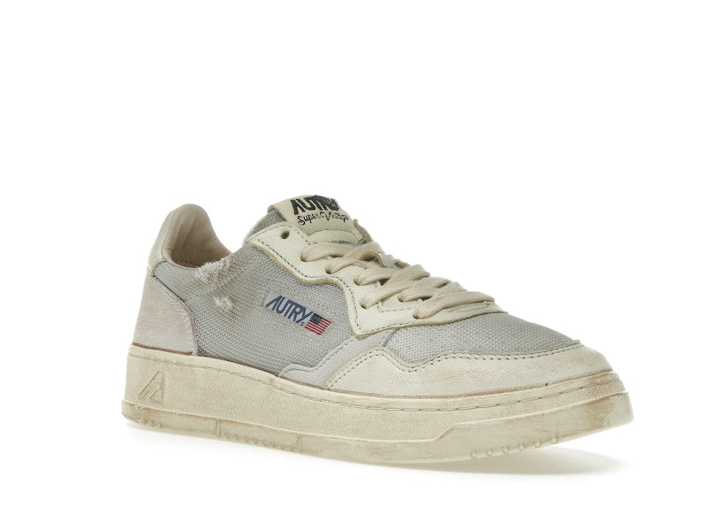 Autry Medalist Leather Low Grey White Super Vintage