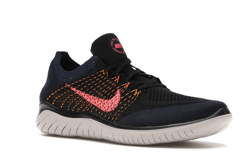 Nike Free RN Flyknit 2018 Black Flash Crimson Orange Peel
