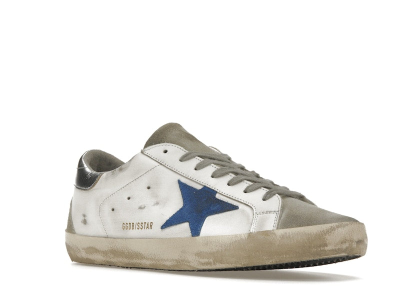 Golden Goose Super-Star White Elecctric Blue Silver