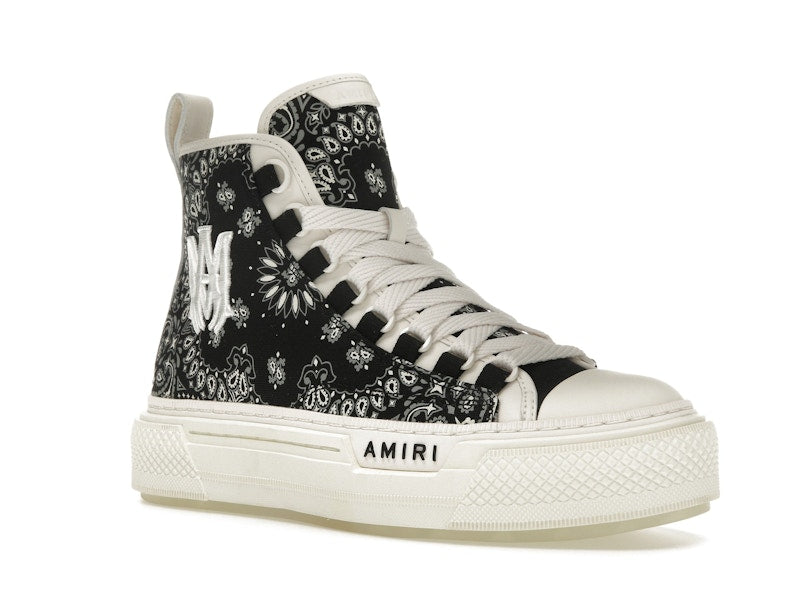 AMIRI Bandana Court Hi-top Sneaker Black White (Women's)