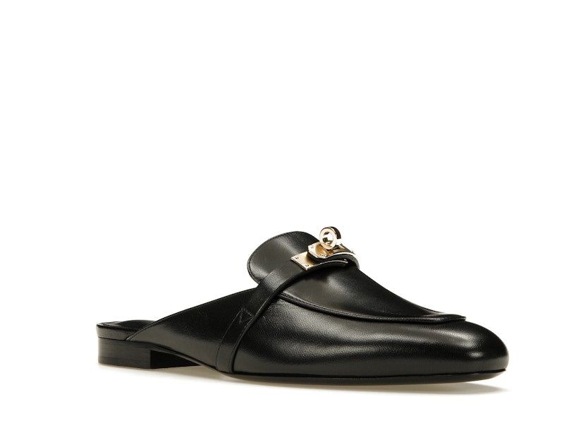 Hermes Oz Mule Noir Goatskin Leather