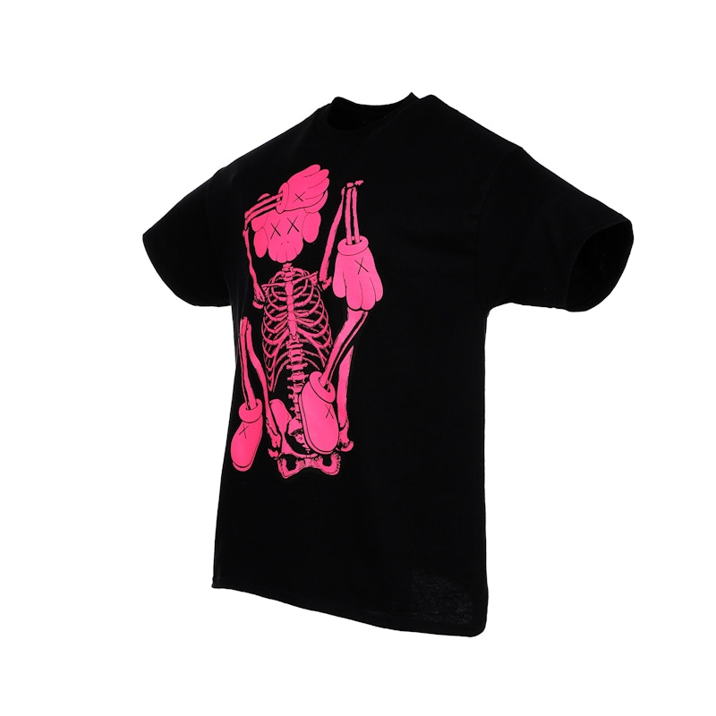 KAWS SKELETON NEW FICTION T-shirt Pink