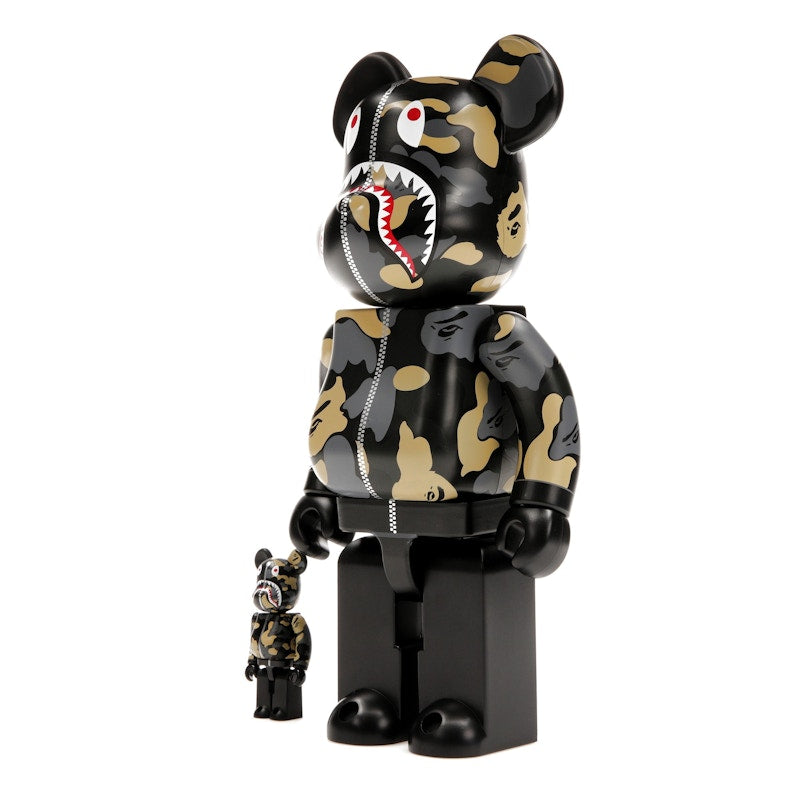 Bearbrick x BAPE Madison Avenue Exclusive Shark Camo 100% & 400% Set