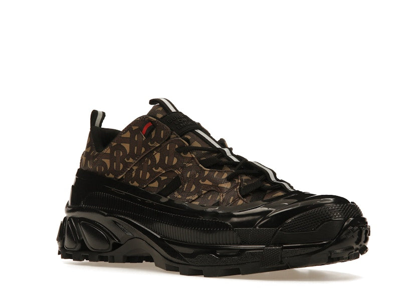 Burberry Arthur Monogram Print Black Bridle Brown